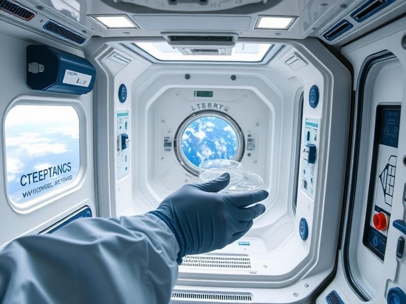 Microgravity biology research aboard a space station glovebox